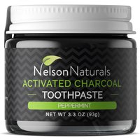 Activated Charcoal Whitening Toothpaste, Peppermint, Value Size, 3.3 oz (93 g), Nelson Naturals