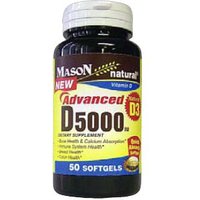 Advanced Vitamin D 5000 IU, 50 Softgels, Mason Natural