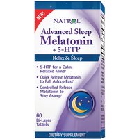 Advanced Sleep Melatonin Plus 5-HTP, 60 Bi-Layer Tablets, Natrol