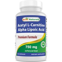 Acetyl L-Carnitine Alpha Lipoic Acid 750 mg, 120 Capsules, Best Naturals