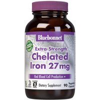 Albion Extra Strength Chelated Iron 27 mg, 90 Vcaps, Bluebonnet Nutrition