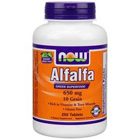 Alfalfa 10 grain 650mg 250 Tabs, NOW Foods