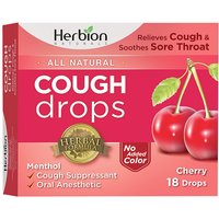 All Natural Cough Drops - Cherry, 18 Lozenges, Herbion