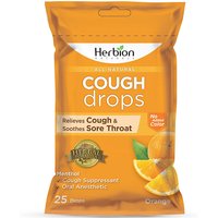 All Natural Cough Drops - Orange, Value Size, 25 Drops, Herbion