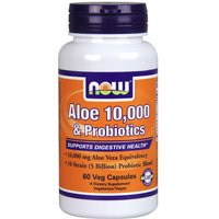 Aloe 10,000 & Probiotics, 60 Vegetarian Capsules, NOW Foods
