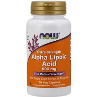 Alpha Lipoic Acid 600mg, ALA 60 Vcaps, NOW Foods