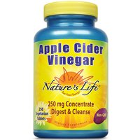 Apple Cider Vinegar 250 mg, 250 Vegetarian Tablets, Natures Life