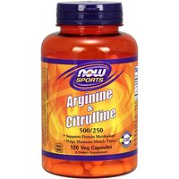Arginine & Citrulline 500/250, 120 Veg Capsules, NOW Foods