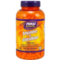 Arginine & Citrulline 500 mg/250 mg, 240 Veg Capsules, NOW Foods