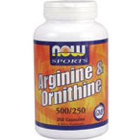 Arginine & Ornithine 500/250mg 250 Caps, NOW Foods