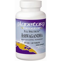 Ashwagandha Full Spectrum 570mg (Ashwagandha Root) 120 tabs, Planetary Herbals