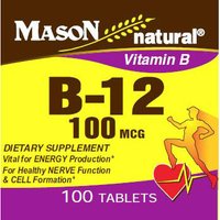 Vitamin B-12 100 mcg, 100 Tablets, Mason Natural
