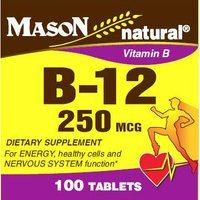 Vitamin B-12 250 mcg, 100 Tablets, Mason Natural