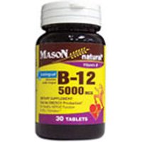 Vitamin B-12 Sublingual 5000 mcg, 30 Tablets, Mason Natural