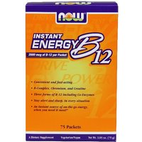 Vitamin B-12 Instant Energy, 75 Packets, NOW Foods