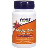 Methyl B-12 5000 mcg, Vitamin B12 with Folic Acid, 60 Lozenges, NOW Foods