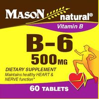 Vitamin B-6 500 mg, 60 Tablets, Mason Natural