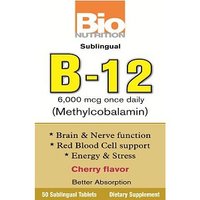 B-12 Sublingual, Cherry Flavor, 50 Tablets, Bio Nutrition Inc.