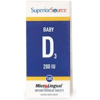 Baby Vitamin D3 Infant Formula, 100 Instant Dissolve Tablets, Superior Source