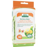 Bamboo Baby Pacifier & Toy Wipes, 30 Count, Aleva Naturals