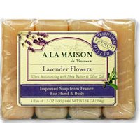 Hand & Body Bar Soap Value Pack, Lavender Flowers, 4 x 3.5 oz, A La Maison