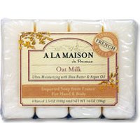 Hand & Body Bar Soap Value Pack, Oat Milk, 4 x 3.5 oz, A La Maison