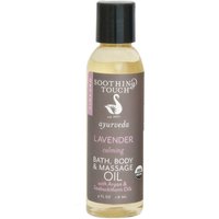 Organic Bath, Body & Massage Oil - Lavender, 4 oz, Soothing Touch