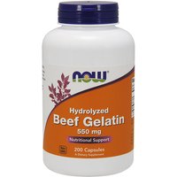 Hydrolyzed Beef Gelatin Caps 550 mg, 200 Capsules, NOW Foods