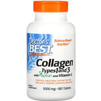 Collagen Types 1 & 3, 1000 mg, with Peptan & Vitamin C, 180 Tablets, Doctors Best