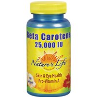 Beta Carotene 25000 IU, 250 Softgels, Natures Life