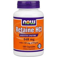Betaine HCI ( Betaine Hydrochloride ) 648mg 120 Caps, NOW Foods