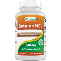 Betaine HCl 648 mg, 250 Capsules, Best Naturals