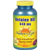 Betaine HCL 648 mg, 100 Capsules, Natures Life