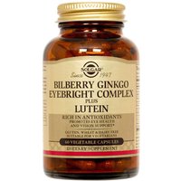 Bilberry Ginkgo Eyebright Plus Lutein, 60 Vegetable Capsules, Solgar