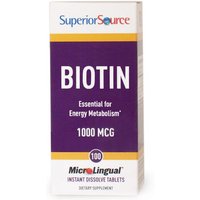 Biotin 1000 mcg, 100 Instant Dissolve Tablets, Superior Source