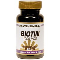 Biotin 1000 mcg, 60 Tablets, Windmill Health Products