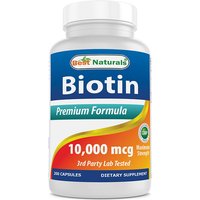 Biotin 10000 mcg, 200 Capsules, Best Naturals