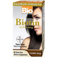 Biotin 10,000 mcg, 60 Snap Tabs, Bio Nutrition Inc.