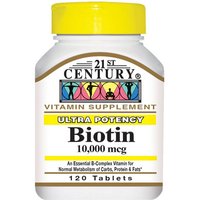 Biotin 10,000 mcg, 120 Tablets, 21st Century HealthCare