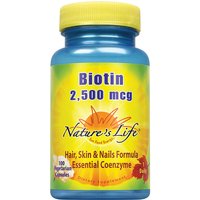 Biotin 2500 mcg, 100 Vegetarian Capsules, Natures Life