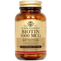 Biotin 5000 mcg, 50 Vegetable Capsules, Solgar