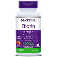 Biotin 5000 mcg Fast Dissolve, Strawberry Flavor, 90 Tablets, Natrol