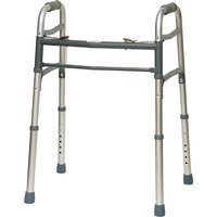 BodyMed Aluminum Two-Button Folding Walker without Wheels, ZZRWAL02