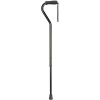 Briggs Healthcare Deluxe Walking Cane, Offset Handle Foam Grip, Black, DMI433BLK