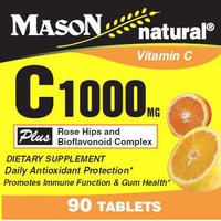 Vitamin C 1000 mg with Rose Hips & Bioflavonoid Complex, 90 Tablets, Mason Natural