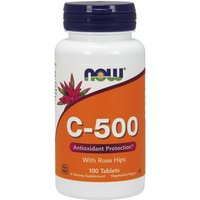 Vitamin C-500 with Rose Hips, 100 Tablets, NOW Foods