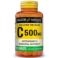 Vitamin C 500 mg, Delayed Release, 100 Caplets, Mason Natural