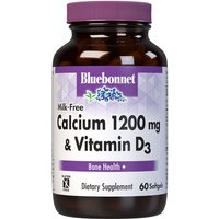 Calcium 1200 mg Plus Vitamin D3, Milk Free, 60 Softgels, Bluebonnet Nutrition
