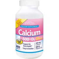 Calcium 500 + Extra D3, Value Size, 400 Tablets, 21st Century HealthCare