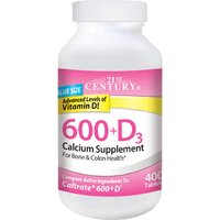 Calcium 600 + D3, Value Size, 400 Tablets, 21st Century HealthCare